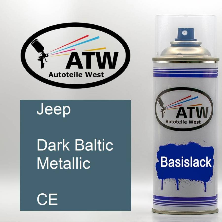 Jeep, Dark Baltic Metallic, CE: 400ml Sprühdose, von ATW Autoteile West.